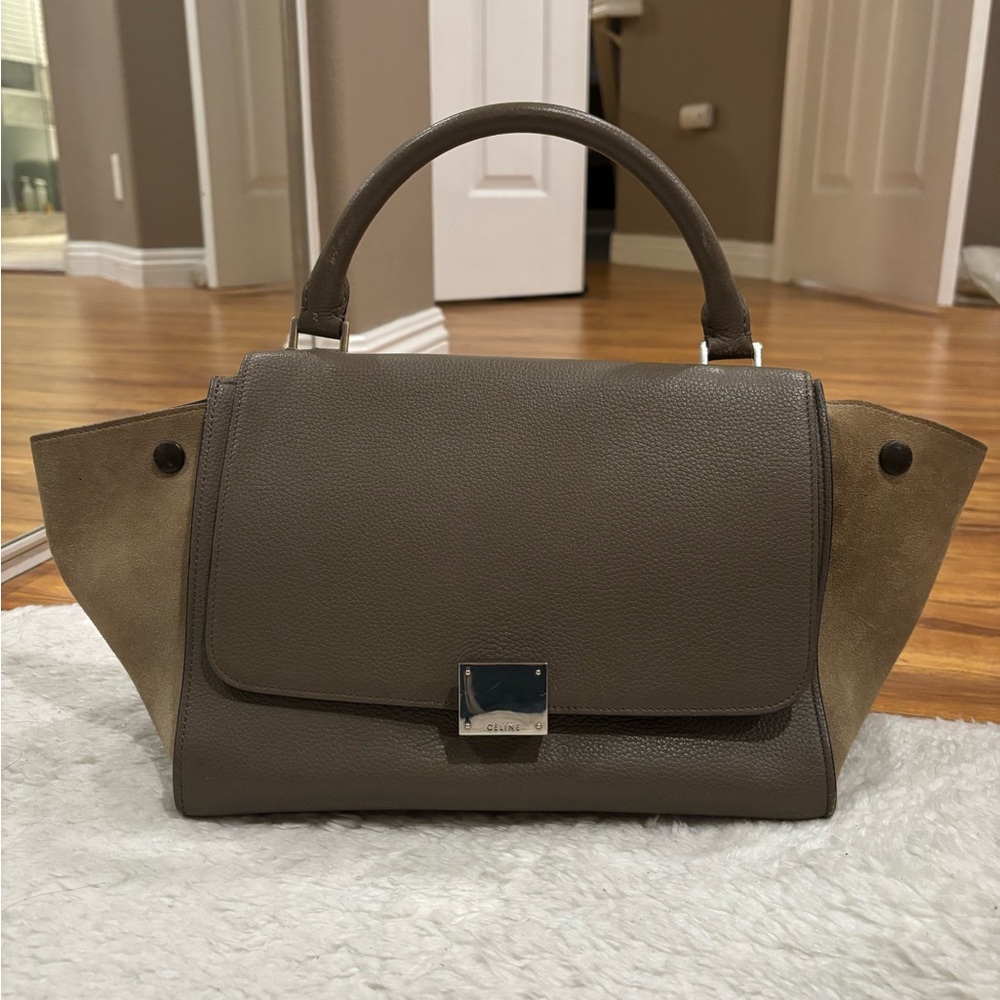Celine Brown Satchel with Structured Design